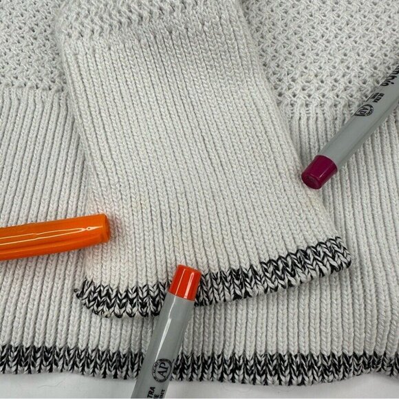 Rag & Bone Women's White Keyhole Crew Neck Stretch‎ Designer Knit Sweater S/C34 - Picture 9 of 15